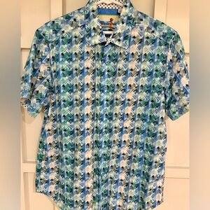 Robert Graham Ipanema Classic Fit Skull Short Sleeve Casual Shirt Size Lg